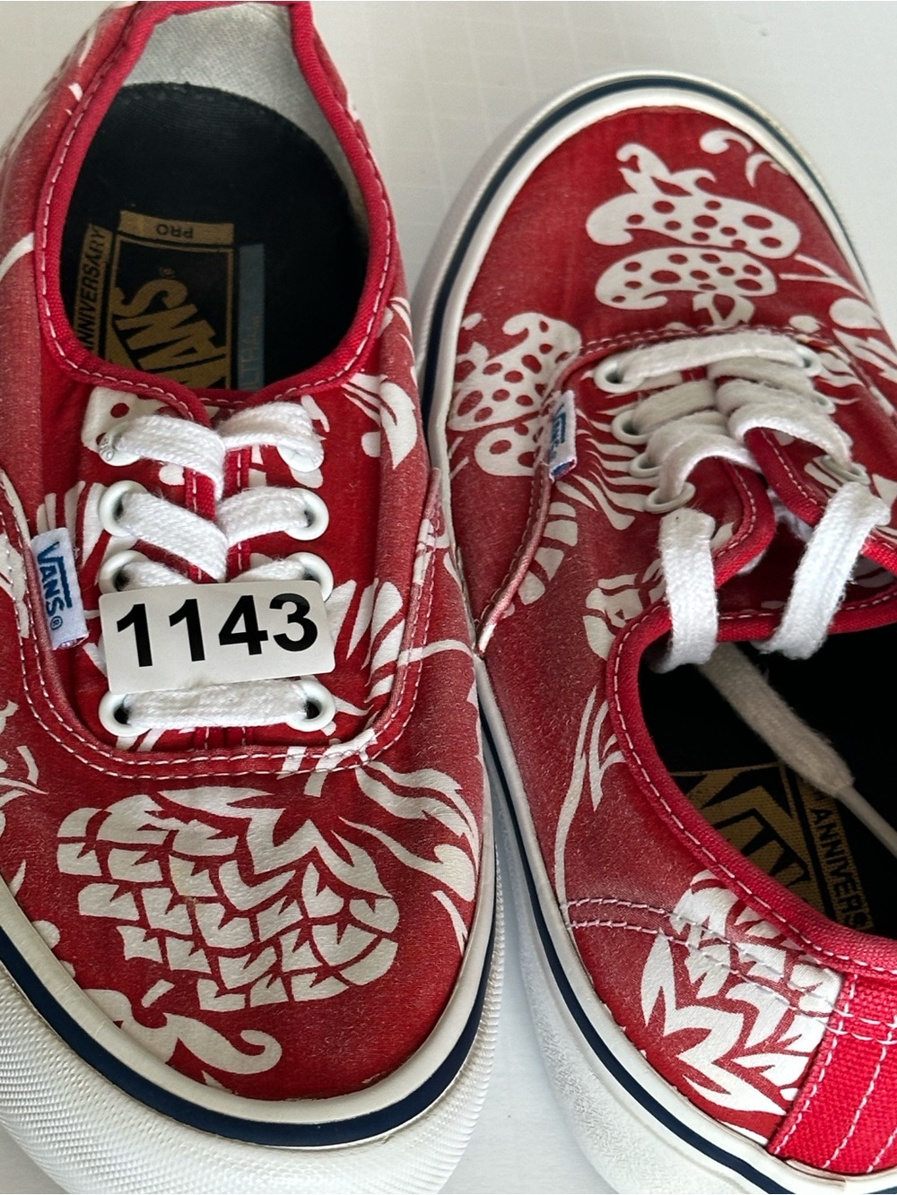 Vans Authentic Pro Hawaiian Floral Red Canvas Skate Shoes Men 6.5 Women 8 - Picture 11 of 11